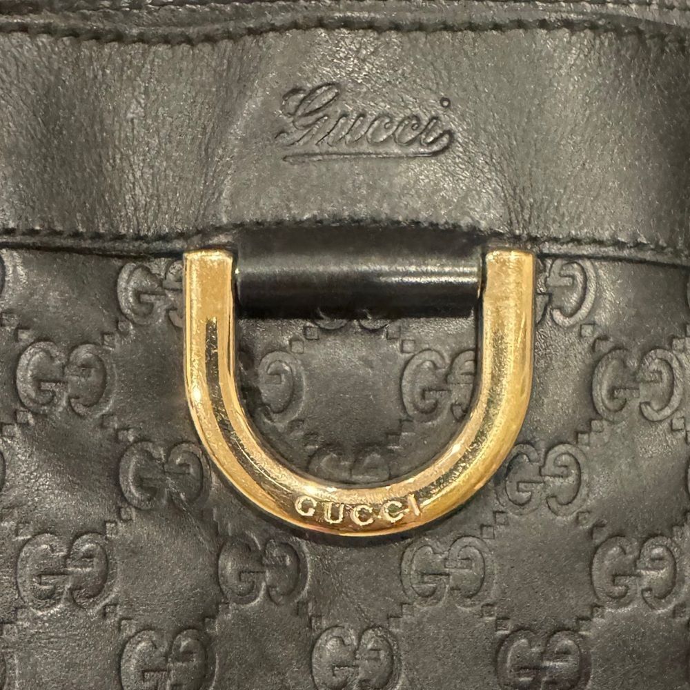 Gucci Black Leather Guccisima Small Abbey D Ring Bucket Tote Shoulder Bag - Picture 12 of 15